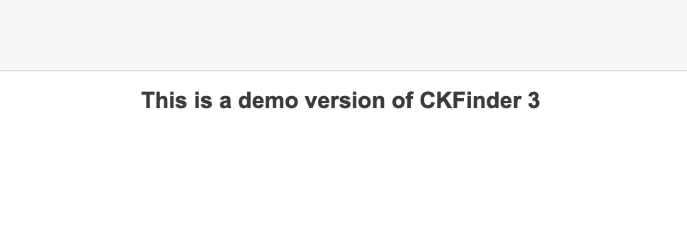 This is a demo version of CKFinder 3